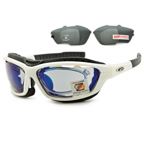 Przeciwsłoneczne okulary rowerowe z polaryzacją GOGGLE T420-5R Pasek + Ramka korekcyjna + Gąbka