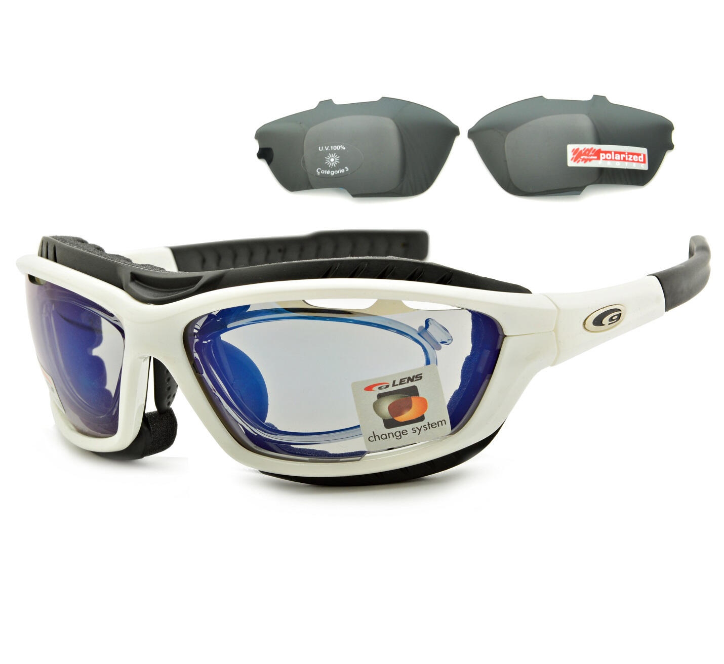 Przeciwsłoneczne okulary rowerowe z polaryzacją GOGGLE T420-5R Pasek + Ramka korekcyjna + Gąbka