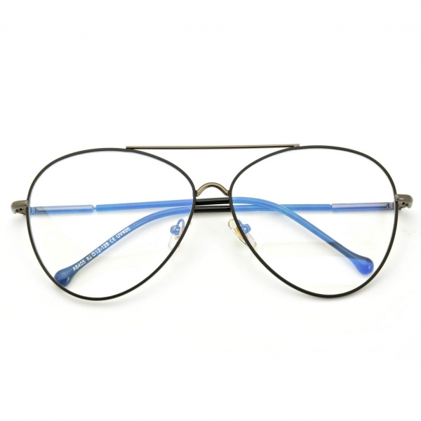 Duże okulary Pilotki z filtrem światła niebieskiego do komputera zerówki 2529-10