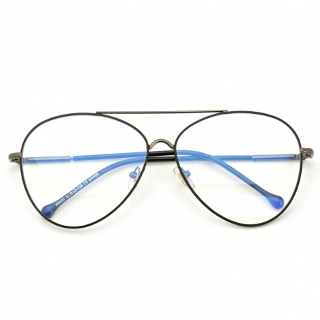 Duże okulary Pilotki z filtrem światła niebieskiego do komputera zerówki 2529-10