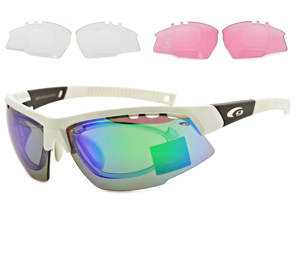 Okulary sportowe z wkładką korekcyjną i wymiennymi soczewkami Goggle E864-4R