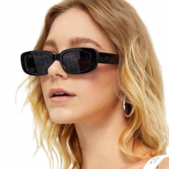 Damskie okulary przeciwsłoneczne prostokątne retro STL11