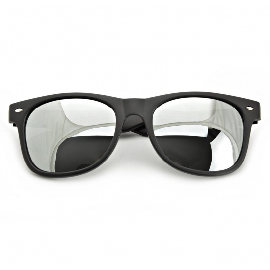 Okulary przeciwsłoneczne Nerd Lustrzanki Czarne Mat 799-2