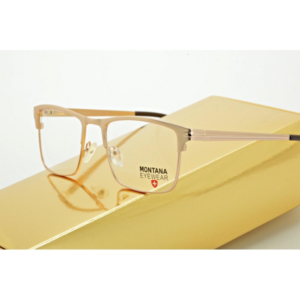 Złote oprawki okulary optyczne korekcyjne Montana MM604D