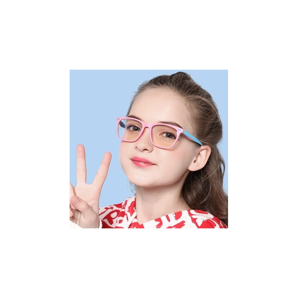 Różowe dziecięce okulary dla dziewczynki do komputera BLUE LIGHT 2598B (wideo)