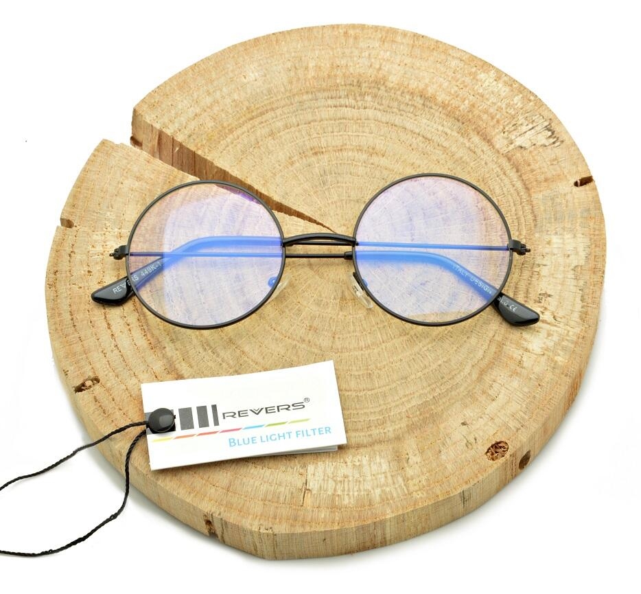 Okrągłe okulary Lenonki z filtrem światła niebieskiego do komputera zerówki R-BL-449K-1