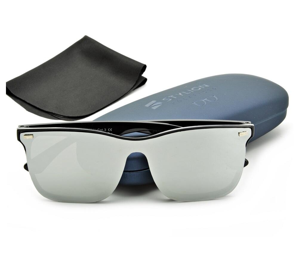Okulary Pełne Lustro przeciwsłoneczne srebrne UV400 STR-1597B