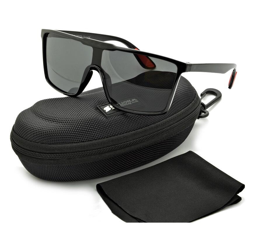 Męskie Okulary przeciwsłoneczne Pilotki Pełne Czarne UV400 STR-1645