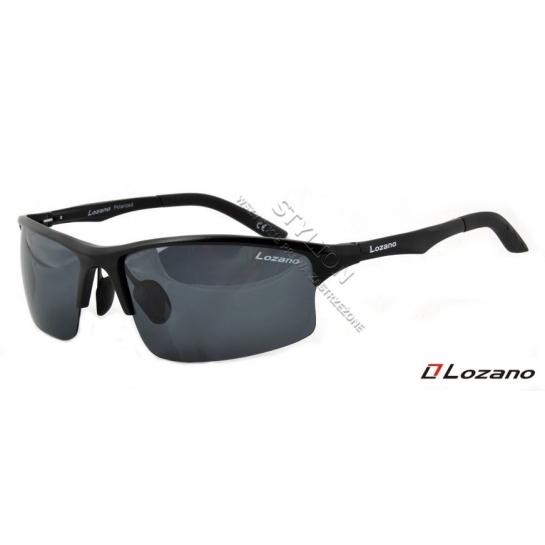 Męskie czarne Okulary LOZANO LZ-311 Polaryzacyjne Aluminiowo-Magnezowe