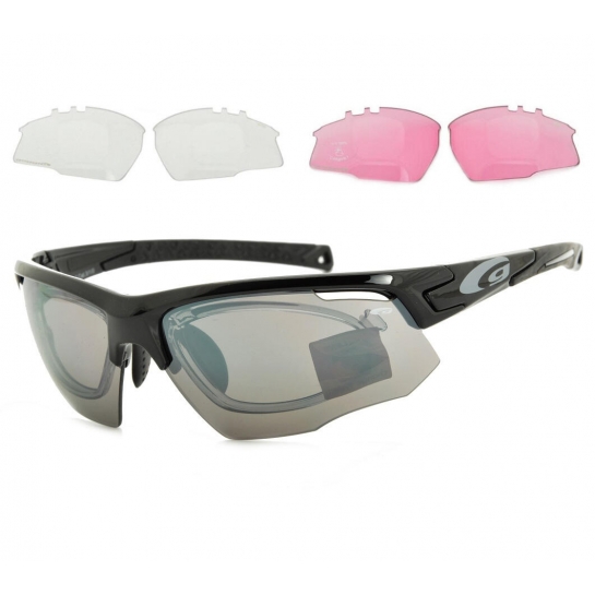 Rowerowe Przeciwsłoneczne okulary sportowe korekcyjne 3 komplety soczewek GOGGLE E636-1R