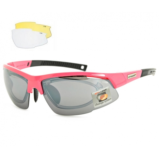 Okulary sportowe z ramką korekcyjną i wymiennymi soczewkami GOGGLE E865-5R