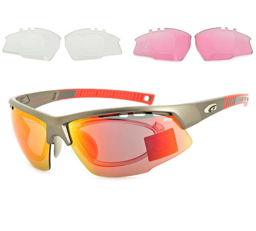 Okulary sportowe z ramką korekcyjną i wymiennymi soczewkami GOGGLE E863-2R