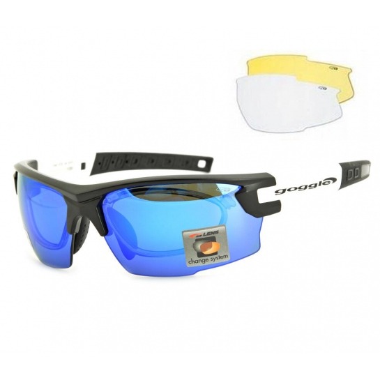 Sportowe okulary z ramką korekcyjną i wymiennymi soczewkami GOGGLE E840-3R
