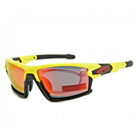 Żółte okulary sportowe z ramką korekcyjną Polaryzacyjne GOGGLE E558-1PR