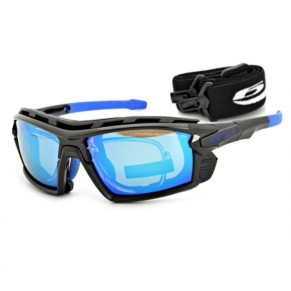 Polaryzacyjne okulary sportowe przeciwsłoneczne GOGGLE T557-3PR Korekcja + Pasek + Gąbka
