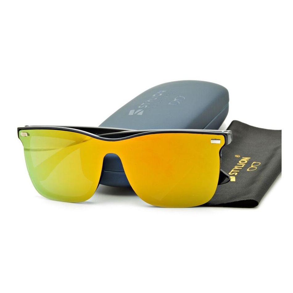 Okulary Pełne Lustro przeciwsłoneczne pomarańczowe UV400 STR-1597D