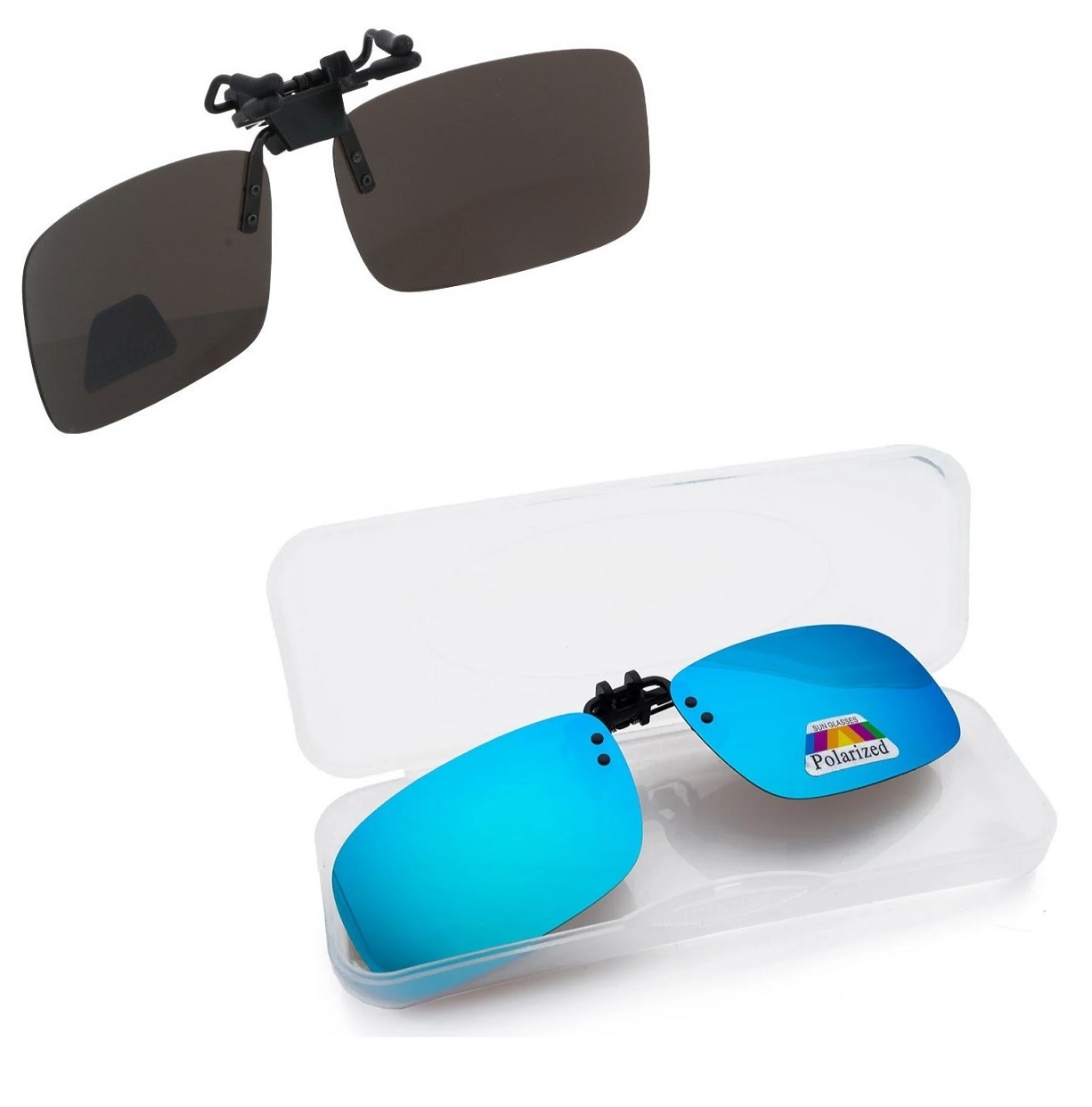 Niebieskie nakładki przeciwsłoneczne polaryzacyjne na okulary korekcyjne NA-170