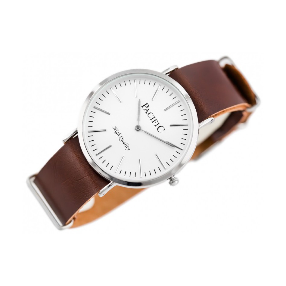 Damski zegarek na pasku ciemnobrązowym PACIFIC A268 (zy554c)