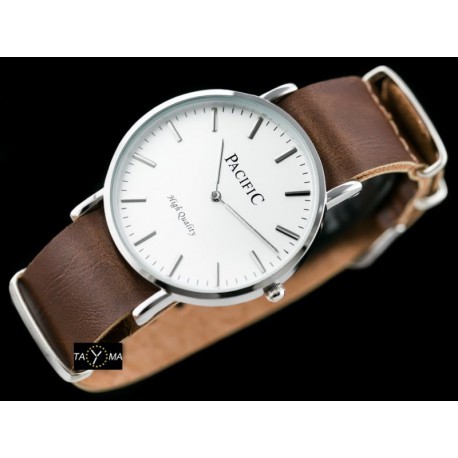 Damski zegarek na pasku ciemnobrązowym PACIFIC A268 (zy554c)
