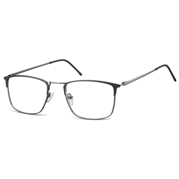 Oprawki korekcyjne zerówki okulary męskie prostokątne 893A grafitowy + czarny