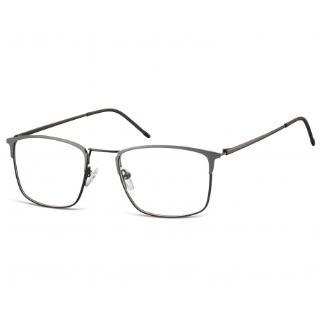 Oprawki korekcyjne zerówki okulary męskie prostokątne 893C czarny + grafitowy