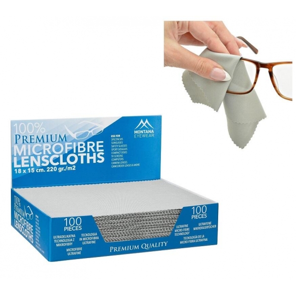 Ściereczka z Mikrofibry do okularów - szara - Premium