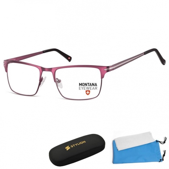 Oprawki korekcyjne okulary optyczne prostokątne Montana flex MM604F fioletowy + srebrny