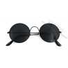 Okulary lenonki czarne przeciwsłoneczne hippie retro + etui