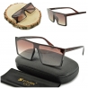 Kwadratowe nowoczesne okulary przeciwsłoneczne brązowe CO-374