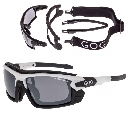 Białe Sportowe okulary przeciwsłoneczne z polaryzacją GOG E327-2P