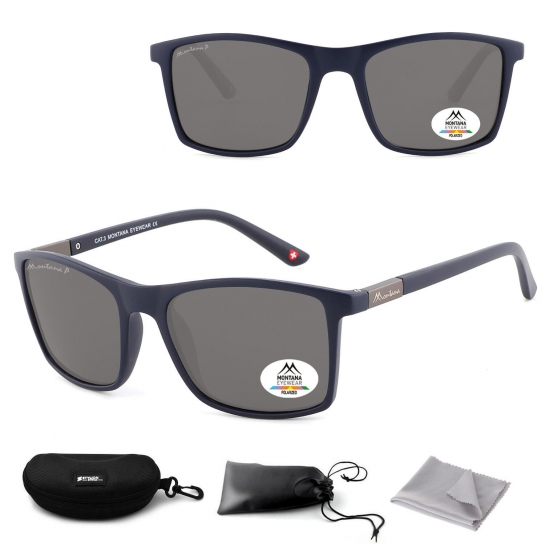 Granatowe prostokątne okulary przeciwsłoneczne z polaryzacją MP5B