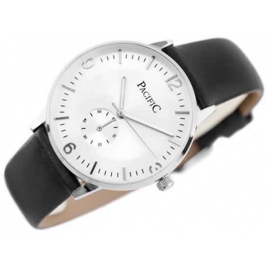 Zegarek czarno-biały na pasku PACIFIC A270 (zy040a)