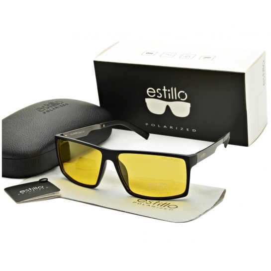 Rozjaśniające okulary do jazdy nocą polaryzacyjne czarne EST-410Y Estillo
