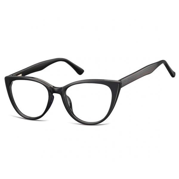 Okulary oprawki optyczne zerówki korekcyjne kocie oczy Sunoptic CP113 czarne