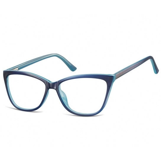 Okulary oprawki optyczne zerówki korekcyjne kocie oczy Sunoptic CP115B niebieskie