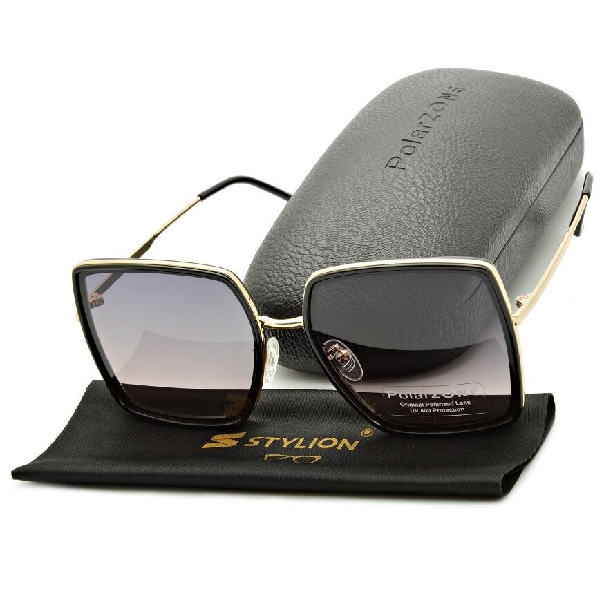 Duże kwadratowe okulary przeciwsłoneczne damskie polaryzacyjne POL-955