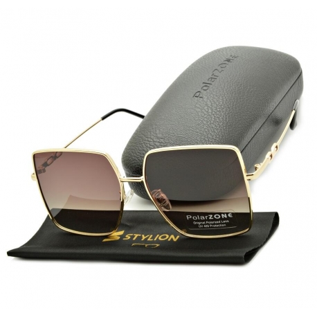 Duże kwadratowe okulary przeciwsłoneczne damskie polaryzacyjne POL-956A