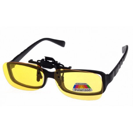 Nakładki polaryzacyjne na okulary korekcyjne - żółte rozjaśniające + ETUI - NA-160