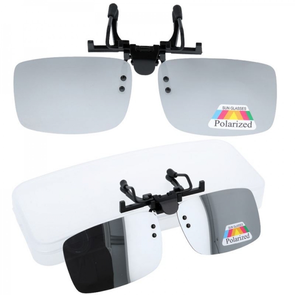 Srebrne nakładki przeciwsłoneczne polaryzacyjne na okulary korekcyjne NA-180