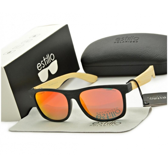 Drewniane okulary przeciwsłoneczne polaryzacyjne lustrzane EST-406B