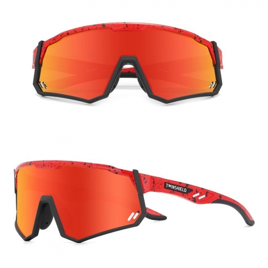 Okulary przeciwsłoneczne rowerowe - lustrzane soczewki + wkładka korekcyjna TWINSHIELD