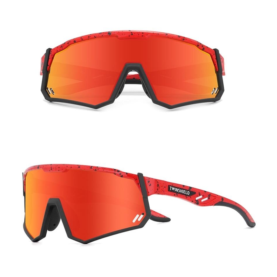 Okulary przeciwsłoneczne rowerowe - lustrzane soczewki + wkładka korekcyjna TWINSHIELD