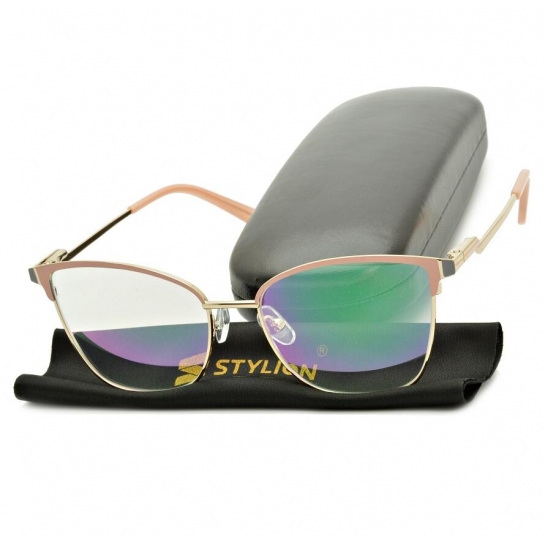 Plusy +0.50 damskie okulary do czytania korekcyjne z antyrefleksem ST325BR