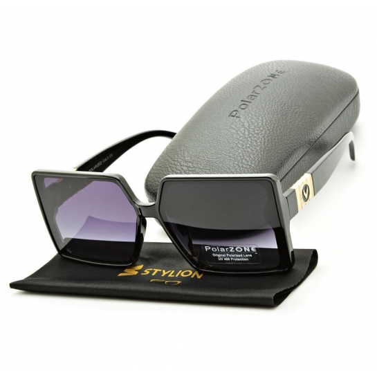Duże damskie okulary przeciwsłoneczne kwadratowe polaryzacyjne POL-982