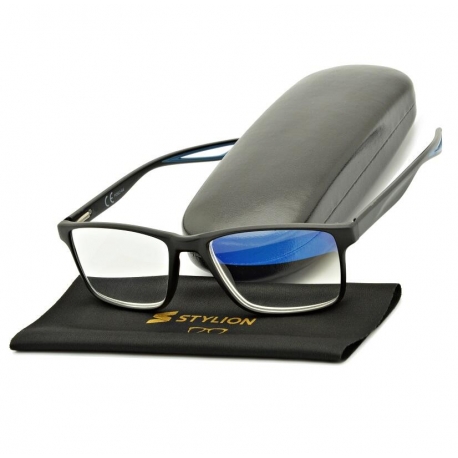 Plusy +1.00 Męskie okulary do czytania korekcyjne Blue Light + Antyrefleks ST315B