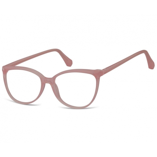 Damskie okulary optyczne zerówki kocie oczy Sunoptic CP116E mleczny różowy