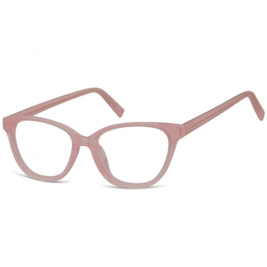 Damskie okulary optyczne zerówki kocie oczy Sunoptic CP117E mleczny różowy