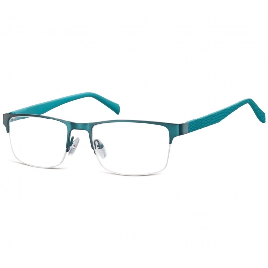 Męskie oprawki żyłkowe korekcyjne zerówki okulary 601E zielone