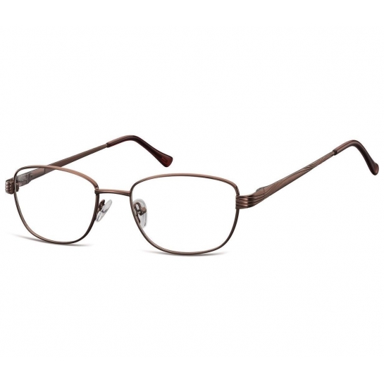 Oprawki korekcyjne zerówki okulary metalowe 796E brązowe