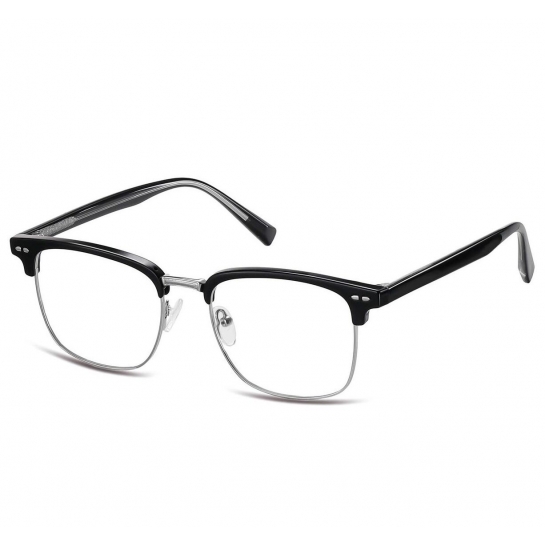 Oprawki korekcyjne zerówki okulary półramki 886A czarno-srebrne